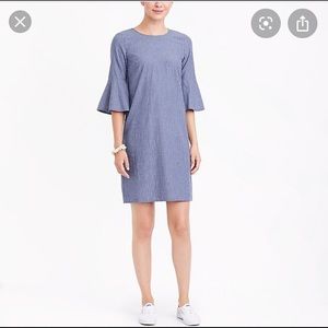 Jcrew striped dress with bell sleeves